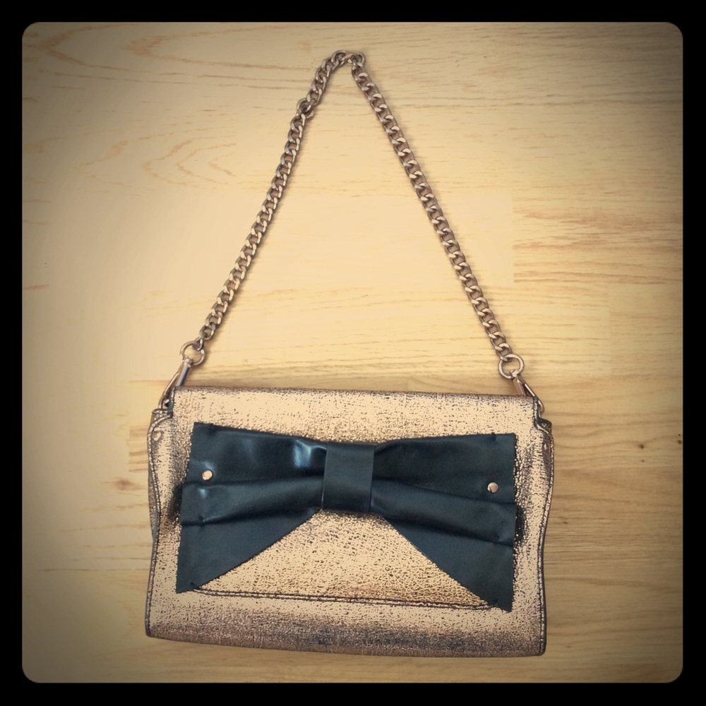 Nanette Lepore glittering gold finish purse